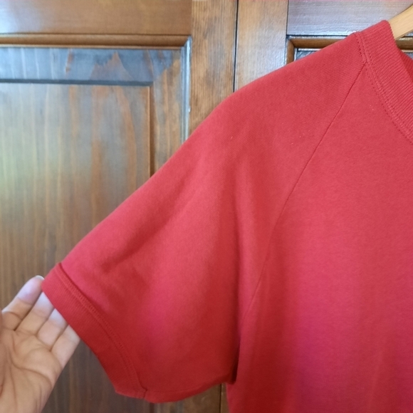 Vintage Jerzees red short sleeve floral applique crewneck sweatshirt - Picture 4 of 8